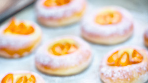 Apricot in sweet yeast dough