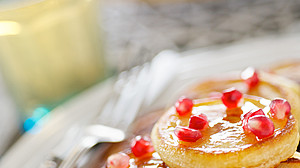 Pancakes with pomegranate