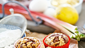 Schokolade-Rhabarber-Muffins