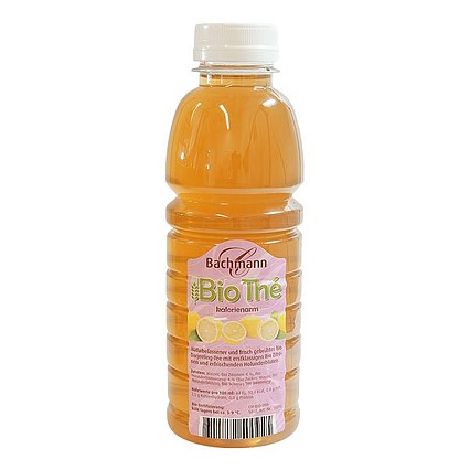 “Bio Eistee” (low-calorie, organic iced tea)Natural, freshly brewed organic Darjeeling tea with first-class organic lemons and refreshing elderberries.