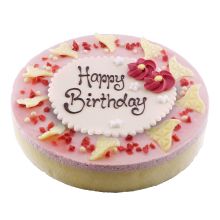 Strawberry Yoghurt Cake 10 pers. with Text Decor