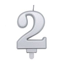 Silver Number Candle 2