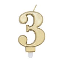 Number Candle Gold 3