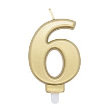 Number Candle Gold 6