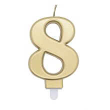 Number Candle Gold 8