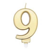 Number Candle Gold 9