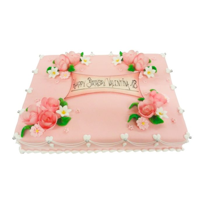 Color-Torte eckig rosarot