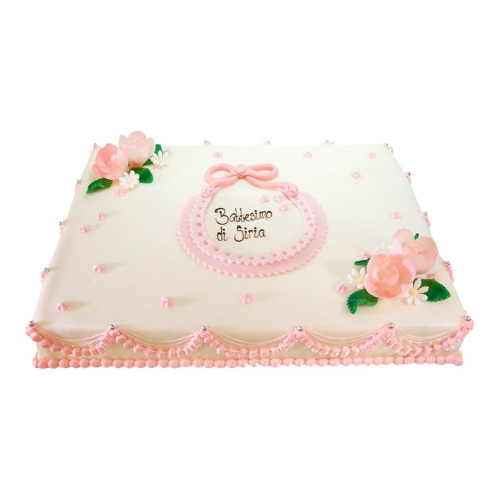 Tauftorte Lätzli rosa