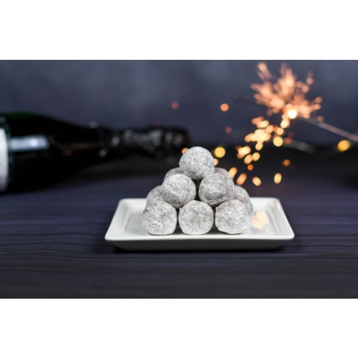 Bar of 10 Truffles Marc de Champagne with logo