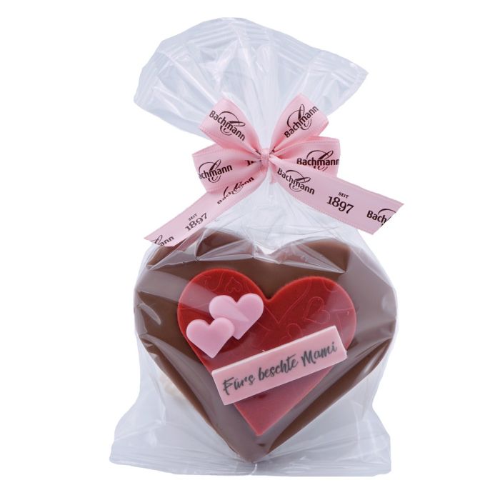 Gianduja-Herz mit Gesicht