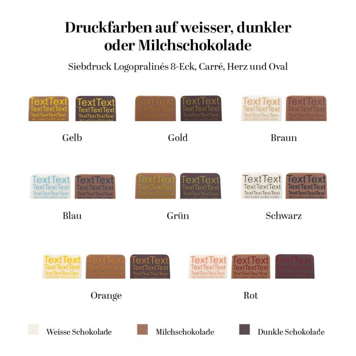 Logo-Praliné Siebdruck offen