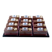 Schoggi Mousse Schnitten 12 Stück mit Logo