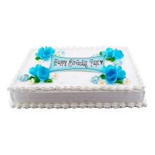 Cake Birthday Blue Roses