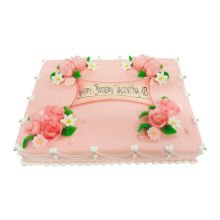 Color-Torte eckig rosarot