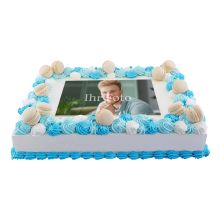 Cake Birthday Blue Roses