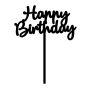 Caketopper Happy Birthday black  thumbnail