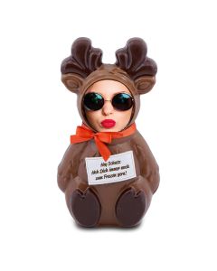 Face-Rentier mit Text