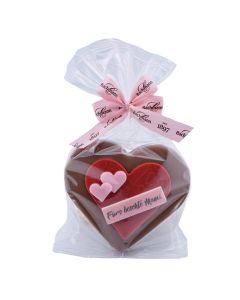 Gianduja-Herz mit Gesicht