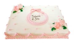 Tauftorte Lätzli rosa