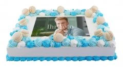 Cake Birthday Blue Roses