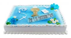Kommunion Torte blau