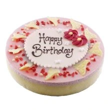 Strawberry Yoghurt Cake 10 pers. with Text Decor