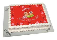 Photo Cake Snail In Love