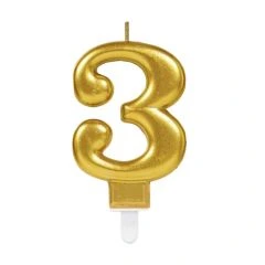 Number Candle Gold 3
