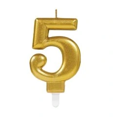 Number Candle Gold 5