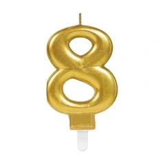 Number Candle Gold 8