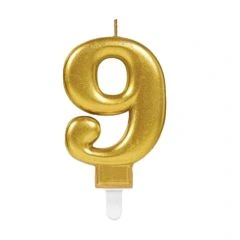 Number Candle Gold 9