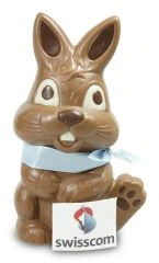 Easter bunny chocolate with logo