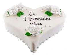 Kommunion Torte Herz weiss